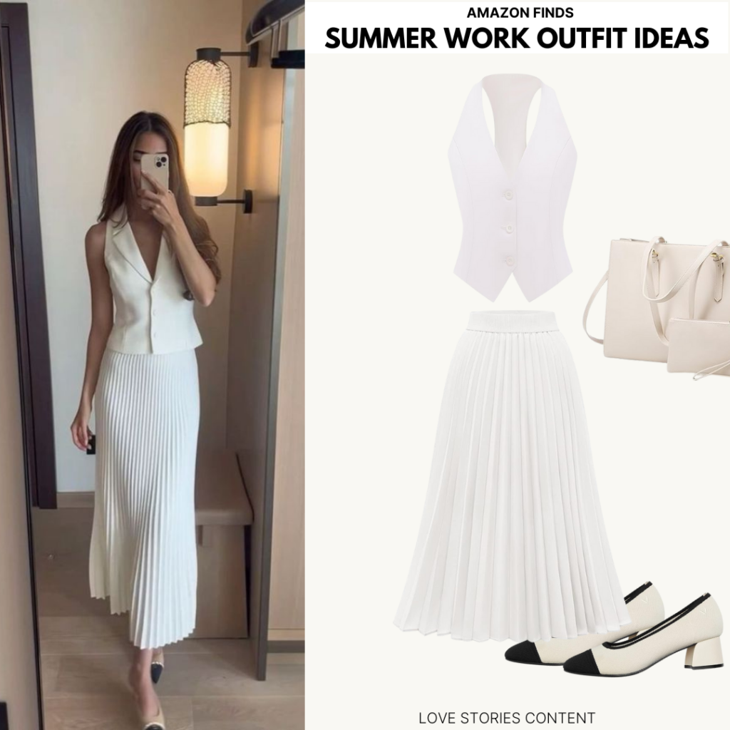 white summer work outfit ideas