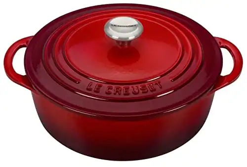 Le Creuset Enameled Cast Iron Shallow Round Oven, 2.75 Qt., Cerise