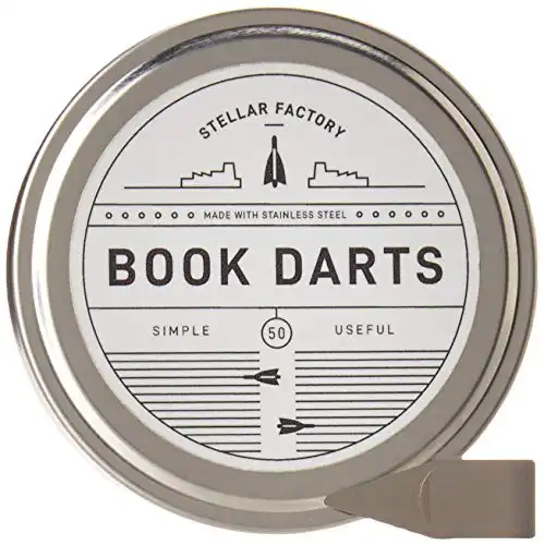 Stellar Factory Book Darts: Thin Stainless Steel Mini Bookmarks - 50 Count