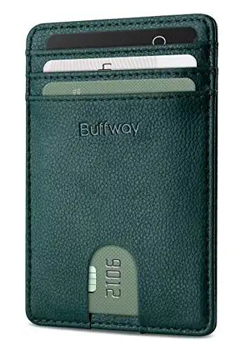 Buffway Men's Slim Wallet, Chicago Green, One Size