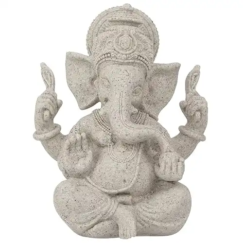 8 Inch Large Ganesha Statues, Hindu Elephant Statue Ganpati Idol Buddha Sculptures, Indian God Lord Ganesh Statue, Home Temple Mandir Meditation Yoga Room Decor