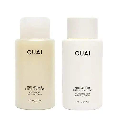 OUAI Medium Shampoo and Conditioner Set Sulfate Free Shampoo and Conditioner for Medium Hair Made with Keratin, Shea Butter & Avocado Oil Free of Parabens & Phthalate...