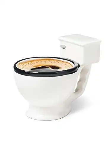 BigMouth Inc Toilet Mug - Funny Coffee Cup for Men, Women - Novelty Toilet Bowl Mug - Hilarious Gag Gift for Holidays, Birthday, Secret Santa Party - Ceramic Bathroom Mug for Home, Office - 12 Oz