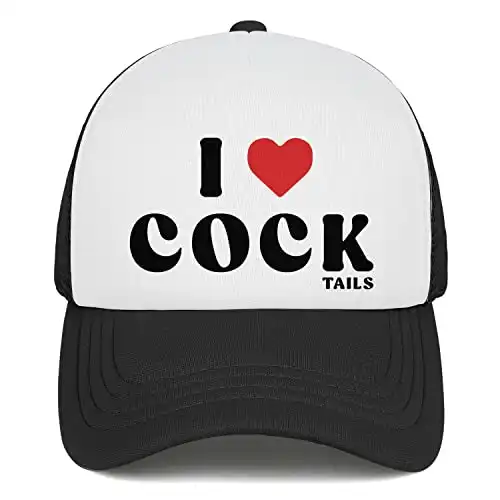 I Love Cocktail Hat I Heart Cocktail Hat Funny Trucker Hat Funny Gag Gifts for Men Women White Elephant Gifts Baseball Cap