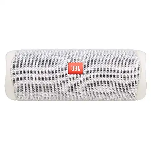 JBL FLIP 5, Waterproof Portable Bluetooth Speaker, White, 3.6 x 3.6 x 8.5