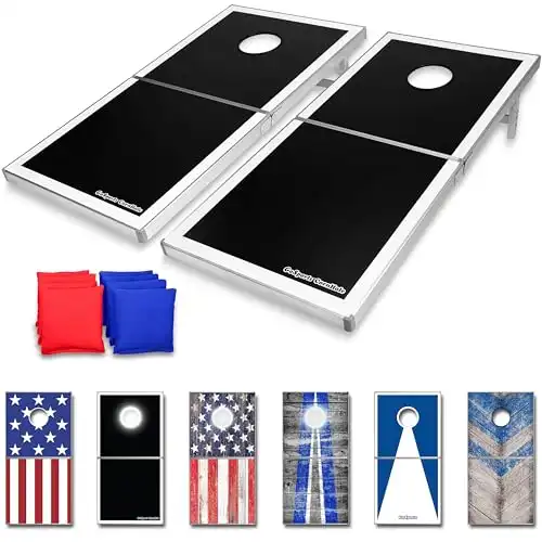 GoSports Classic Regulation Size Cornhole Set - Includes 8 Bean Bags & Rules