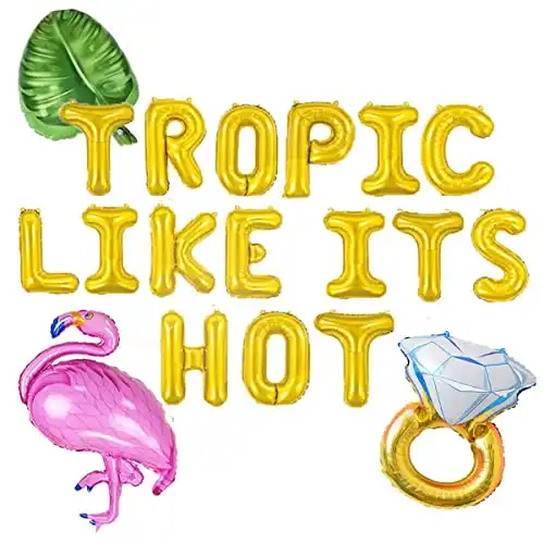 Gold Tropic Like Its Hot Banner, Tropical Bachelorette Party Decorations ,Flamingo Banner, Bachelorette Party Flamingle