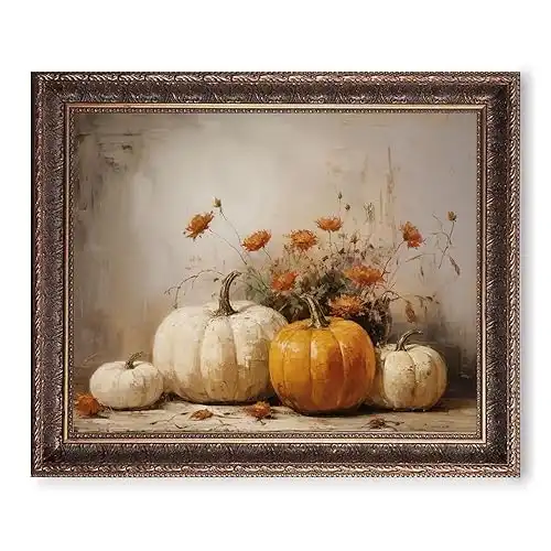 Fall Wall Decor, Pumpkin Still Life Print, Rustic Fall Art, Vintage Autumn Decor, Halloween Autumn Decor, Thanksgiving Print, Fall Decor for Home, Rustic Fall Print, Fall Farmhouse (11x14 inch Print)