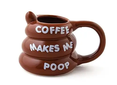 BigMouth Inc funny mugs - Coffee mug with funny sayings - Coffee makes me poop cups for women, men - Cool adult gifts - 14 ounces