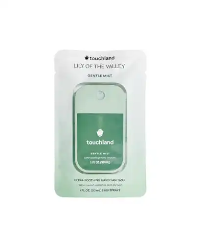 Touchland Gentle Mist Ultra-Soothing Hand Sanitizer Spray, Lily Of The Valley scented, 500-Sprays each, 1FL OZ Travel Size